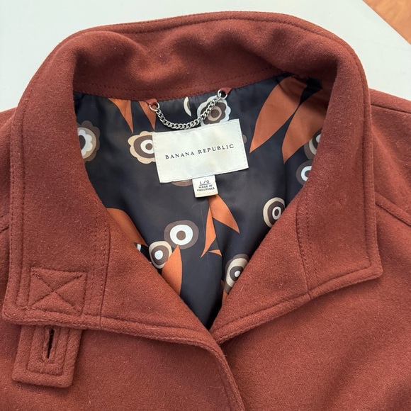 Dark Academia Cottagecore Rust 100% Wool Terracota Burnt Orange Coat Jacket - Picture 5 of 6